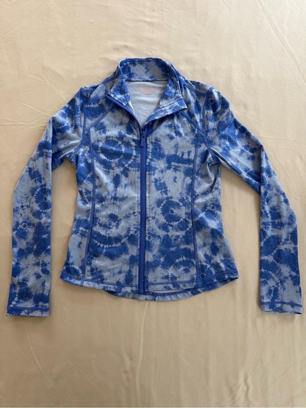 Mondetta Blue Tie-Dye Zip Front Active Jacket